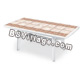 Tavolo BIANCO deco top terracotta PRESIDENT 1800 - rettangolare - cm. 180 x 95