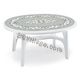 Tavolo BIANCO deco top ferro battuto OVOLONE 1500 - ovale - cm. 150 x 113