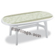 Tavolo BIANCO deco top pietra PIU' 2000 - ovale - cm. 200 x 93
