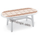Tavolo BIANCO deco top terracotta PIU' 2000 - ovale - cm. 200 x 93