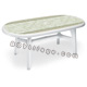 Tavolo BIANCO deco top pietra MONTREAL PIU' 1800 - ovale - cm. 180 x 93