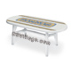 Tavolo BIANCO deco top sassetti MONTREAL PIU' 1800 - ovale - cm. 180 x 93