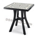 Tavolo ANTRACITE deco top ferro battuto DADDY 70 X 70 CONTRACT - quadrato - cm. 70 x 70