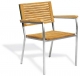 Poltrona in Teak, Struttura in Acciaio Inox, Mod. Millenium