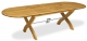 Tavolo da Pranzo in Teak e Acciaio Inox, Forma Ovale Mod. Alexis
