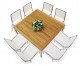 Tavolo da Pranzo quadrato in teak e acciaio inox mod. Rio