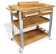 Carrello Mille Usi in Teak,  Mod. Hollywood con ruote e completo di vassoio