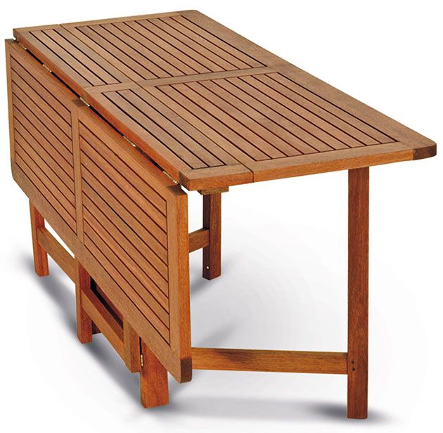 Tavolo in legno keruing PAPAVERO, richiudibile ed ...
