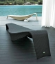 Lettino prendisole in wicker, mod. Onda colore sabbia