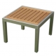 Tavolino Basso in Alluminio 45x45, Piano in Teak, Forma Quadrata, Mod. Sax