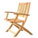 Sedia in Teak, Con Braccioli, Schienale Regolabile, Pieghevole, Mod. Bali
