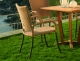 Sedia in Alluminio e Wicker, Con Braccioli, Colore Naturale Brushed, Mod. Bohol