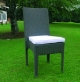Sedia in Alluminio e Wicker, Senza Braccioli, Colore Brushed, Con Cuscino Bianco, Mod. Agata