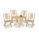 Set pranzo Madison in legno 4 posti, pieghevole