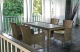 Set da Pranzo Cricket con cuscini: 4 Poltrone + 1 Tavolo Rettangolare con Top in Teak