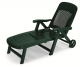 Lettino prendisole ELEGANT in resina verde bosco by Scab