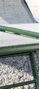 Tavolino d'Appoggio in Alluminio Tinta Legno Verde con Telo Ecr� Verde, Mod. Mausim
