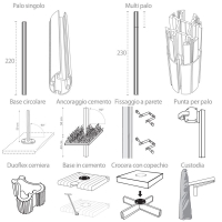 Pali e accessori per fissaggio per ombrellone PARAFLEX Umbrosa