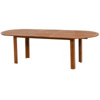 Tavolo ovale in legno di keruing PEONIA, allungabile