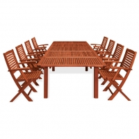 Set pranzo da giardino in legno THUJA/MARANTA da 8 posti
