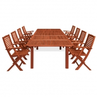 Set pranzo da giardino in legno THUJA/MARANTA da 8 posti