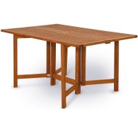 Tavolo rettangolare in legno di keruing PAPAVERO, pieghevole ed allungabile