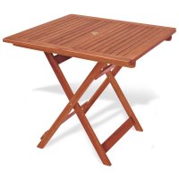 Tavolo quadrato pieghevole in legno di keruing CAPRIFOGLIO