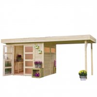 Casetta in legno VERMONT 6,03 x 2,85 x h 2,05 m da giardino, con veranda