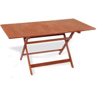 Tavolo rettangolare in legno keruing CAPRIFOGLIO, pieghevole
