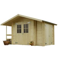 Casetta in legno MARGHERITA  3,60 x 2,69 x h 2,30 m con porta attrezzi