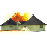 Casetta in legno PERSEFONE da giardino 11,9 x 5,1 x h 3,5 m con barbecue