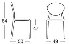 Dimensioni sedia GIO by Scab