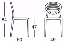 Dimensioni sedia TOP GIO by Scab Dimensioni sedia TOP GIO by Scab