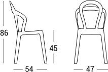 Dimensione sedia TITI' by Scab