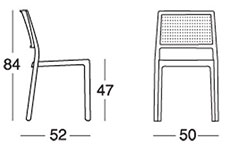 Dimensioni sedia EMI by Scab