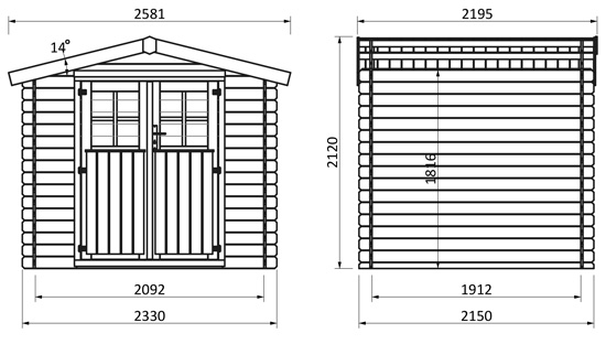 dimensioni casetta in legno alex