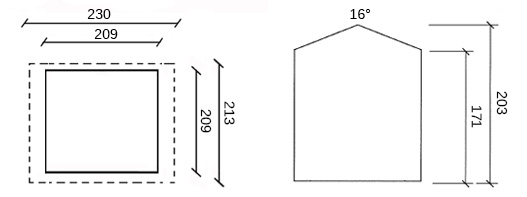 dimensioni casetta in legno alexandra