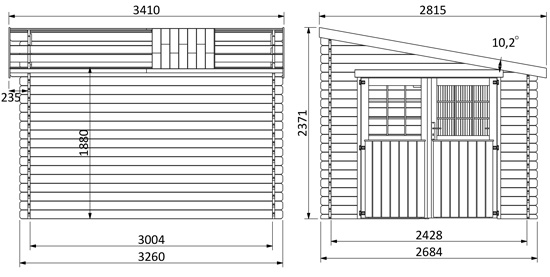 dimensioni casetta in legno Astro