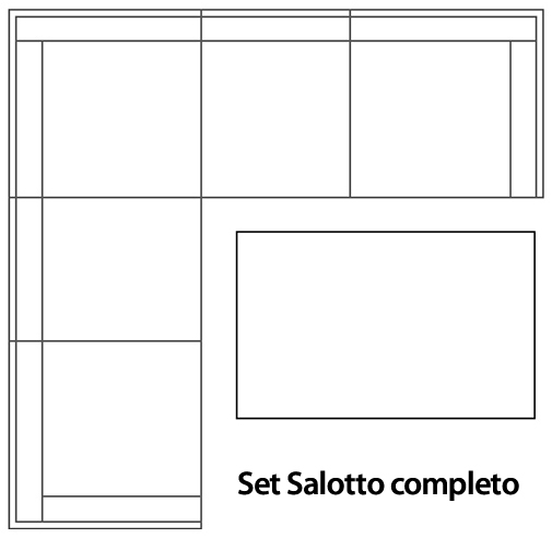 Set salotto componibile in alluminio HOLIDAY con cuscini 
