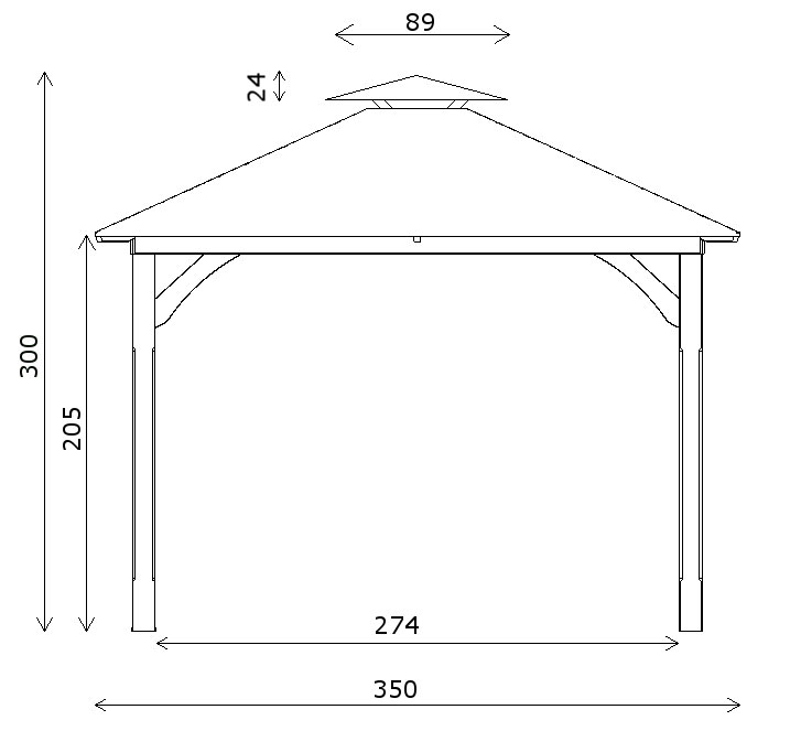 gazebo da giardino in legno canopy