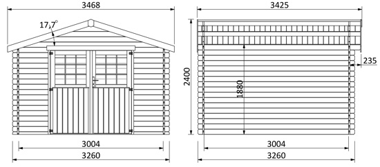 dimensioni casetta in legno di abete nord Demi