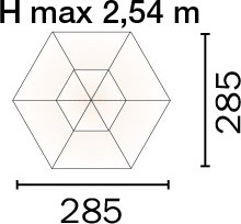 Dimensioni Ombrellone MADRID Rotondo Ã˜ 2,85 m