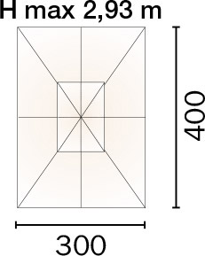 Dimensioni Ombrellone MADRID Rettangolare 3x4 m