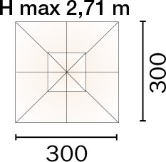 Dimensioni Ombrellone MADRID Quadrato 3x3 m