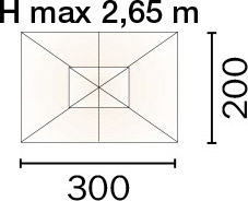 Dimensioni Ombrellone MADRID Rettangolare 3x2 m
