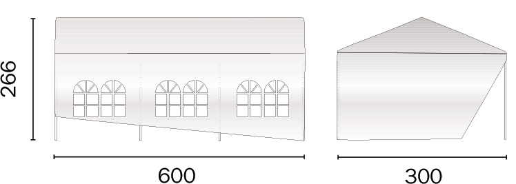 Dimensioni Gazebo da giardino in ferro PARKING 6 x 3 m