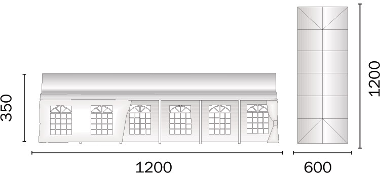 Dimensioni Gazebo da giardino in ferro PARTY 12 x 6 m