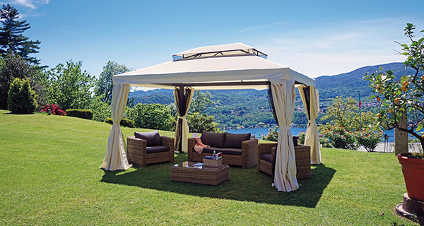 Gazebo da esterno in alluminio RAVENNA rettangolare 3x4 m