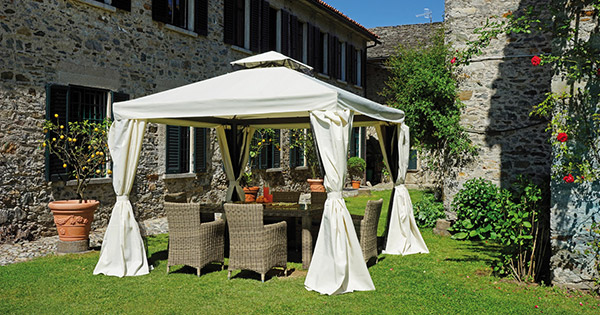 Gazebo da esterno in alluminio RAVENNA quadrato 3x3 m