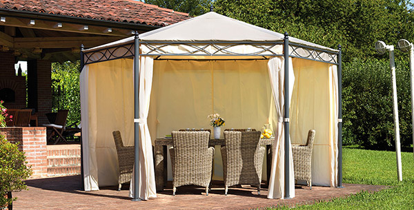 Gazebo da giardino in ferro PESARO esagonale Ã˜ 4 m 